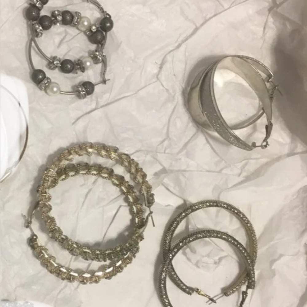 4 sets hoop earrings